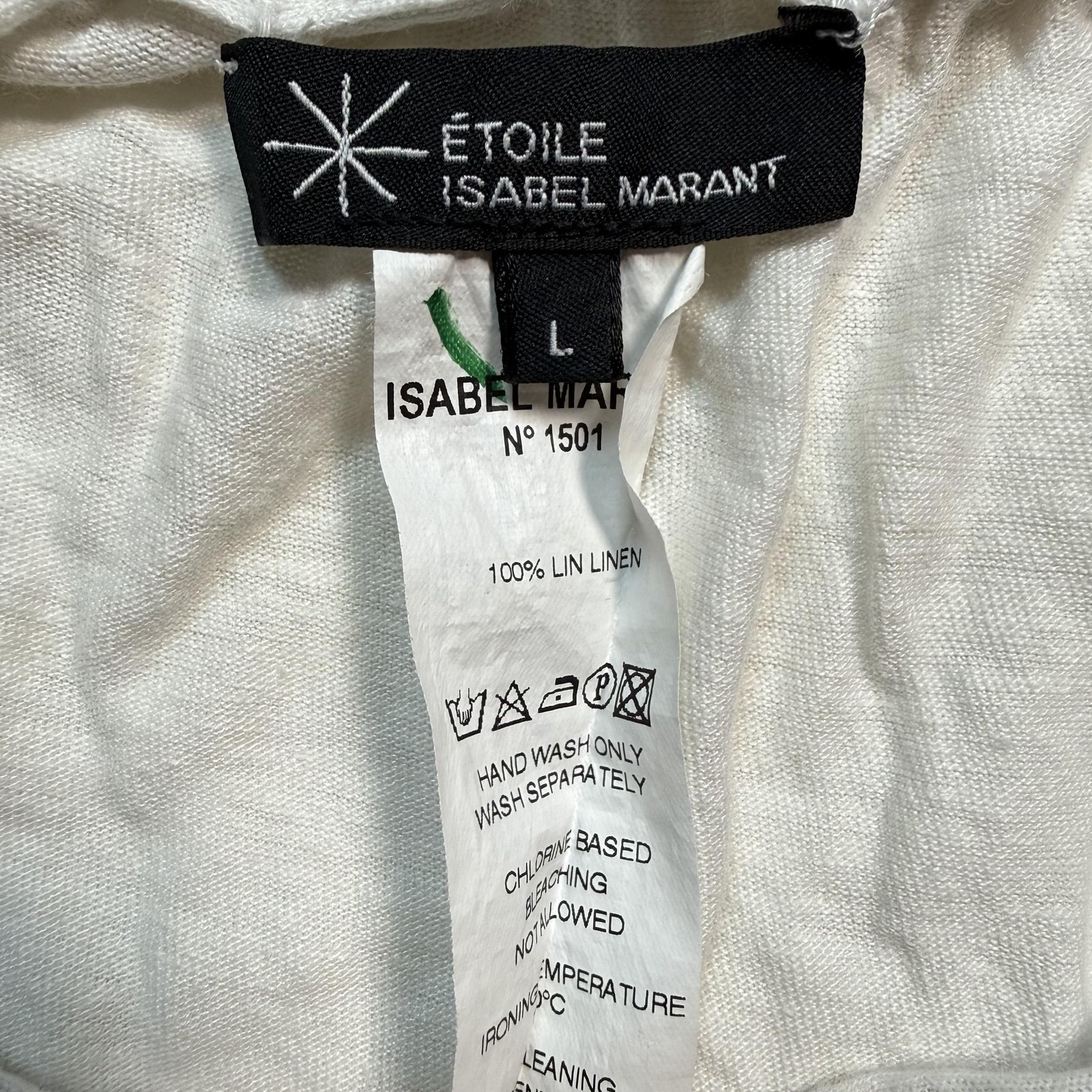 Toile Isabel Marant Skirt Womens L White Linen A Line Drawstring Pockets Casual — image 8 of 8